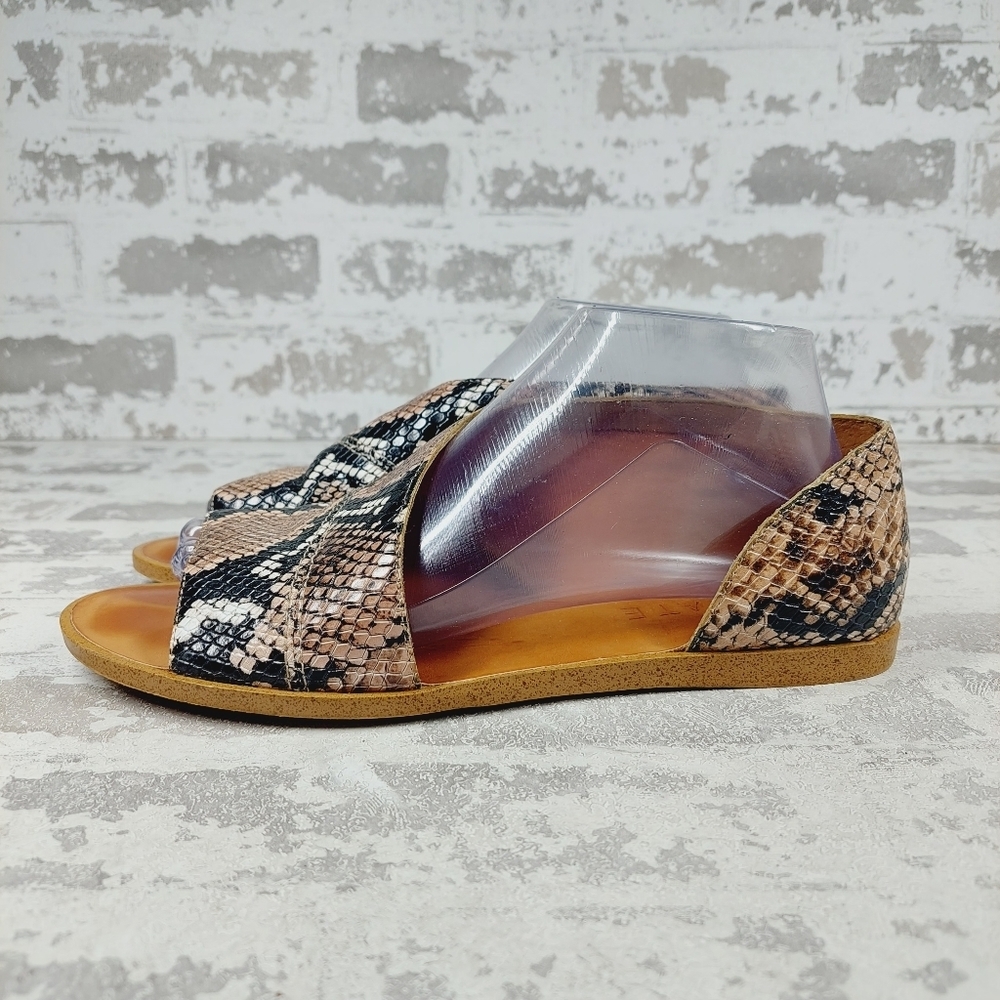 1. State Celvin Snake Embossed Leather D'Orsay Sandals F942